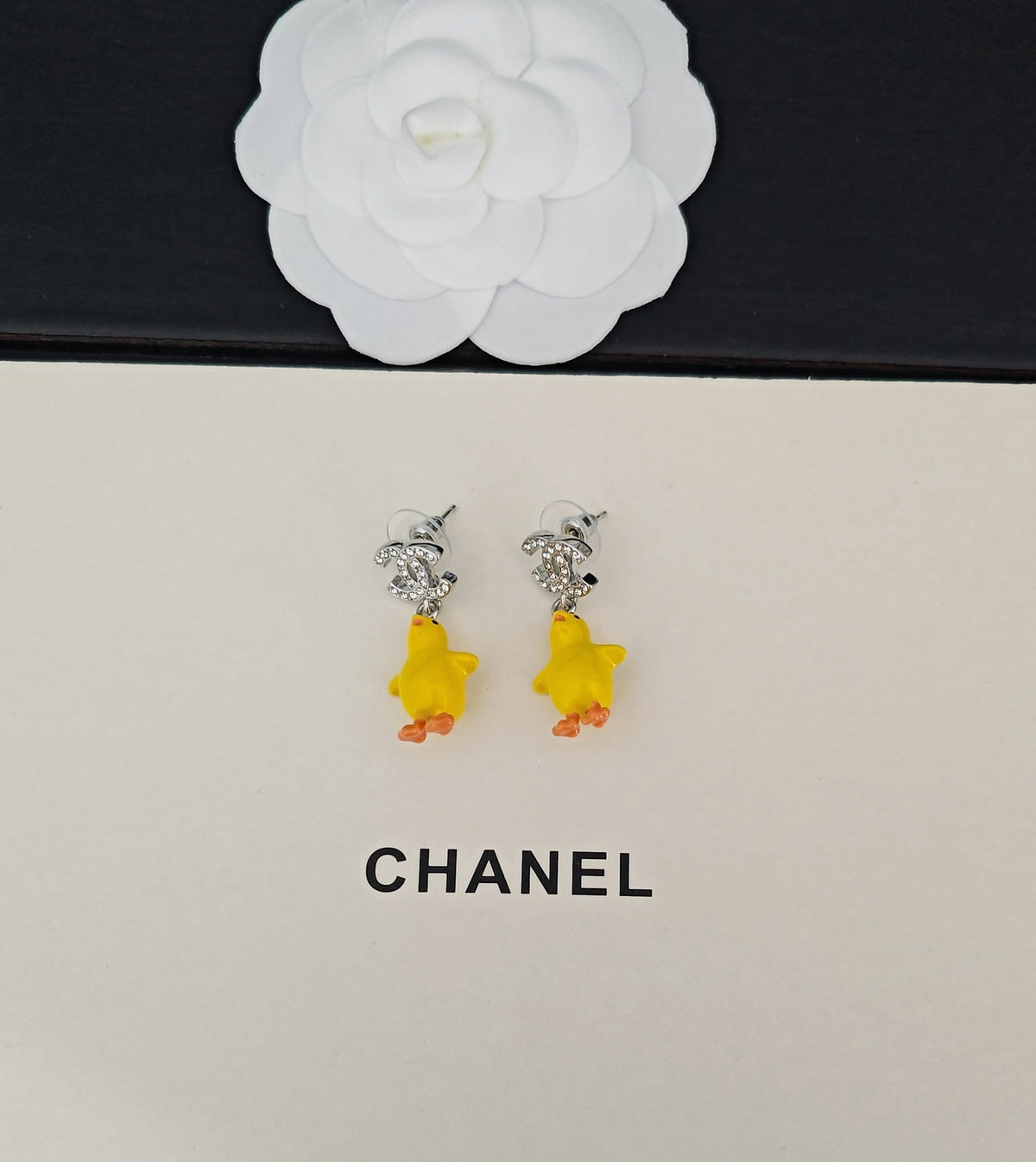 Duck Statement Earrings in Gold-Tone – Design 004 side detail