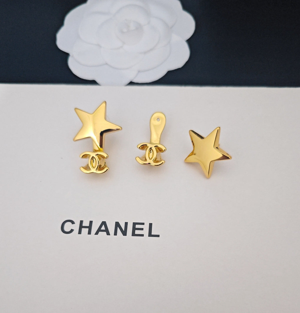 Signature Emblem Statement Earrings in Gold-Tone – Design 028 close-up detail