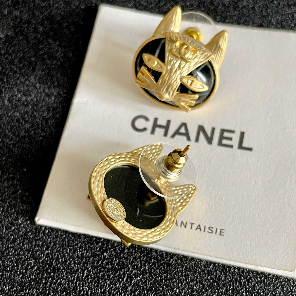 Signature Emblem Stud Earrings in Polished Metal-Tone – Design 076 main product view