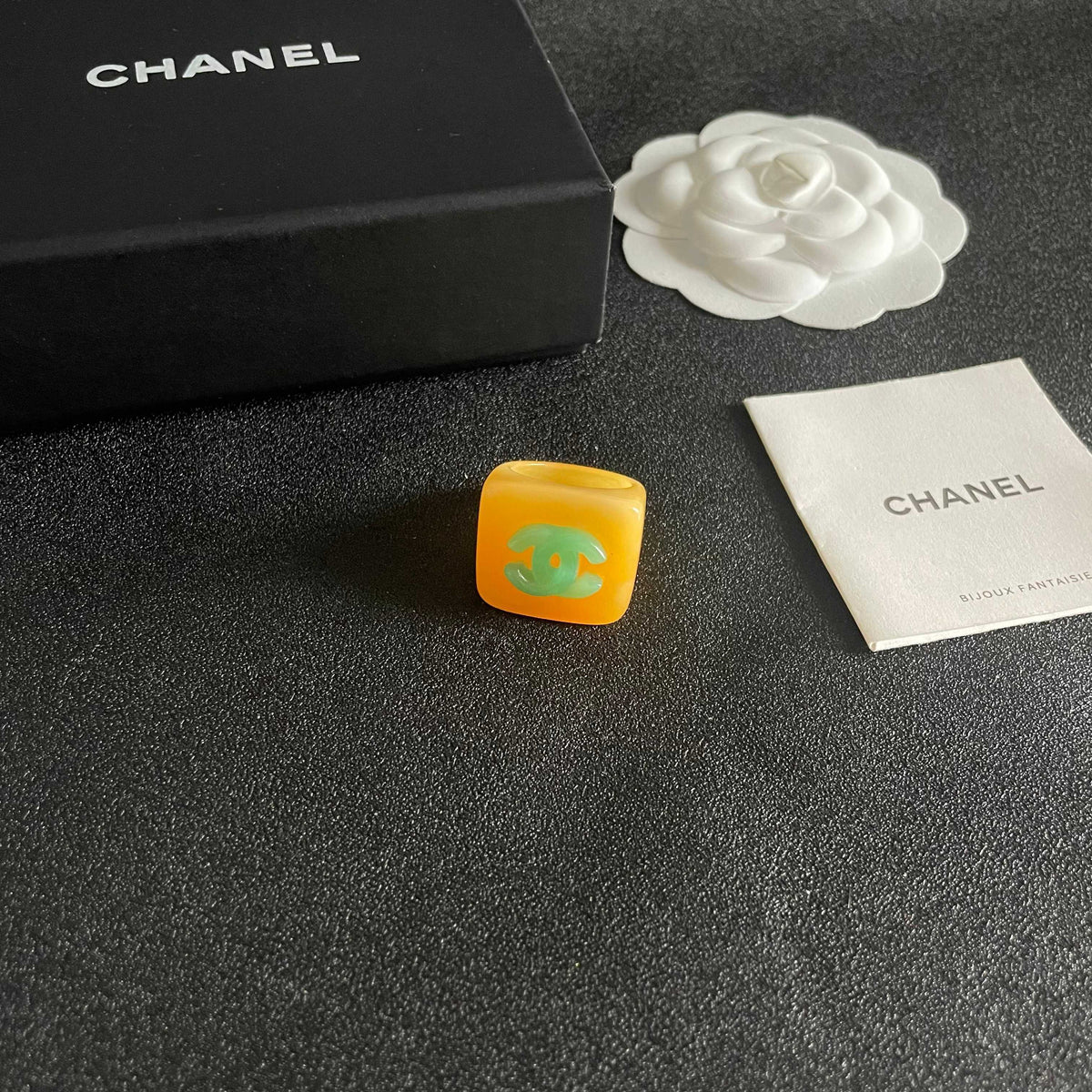 Double-C Emblem Statement Ring in Polished Metal-Tone – Design 011 styled product view