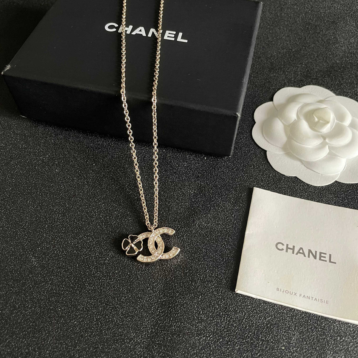 Signature Emblem Pendant Necklace in Polished Metal-Tone – Design 077 close-up detail