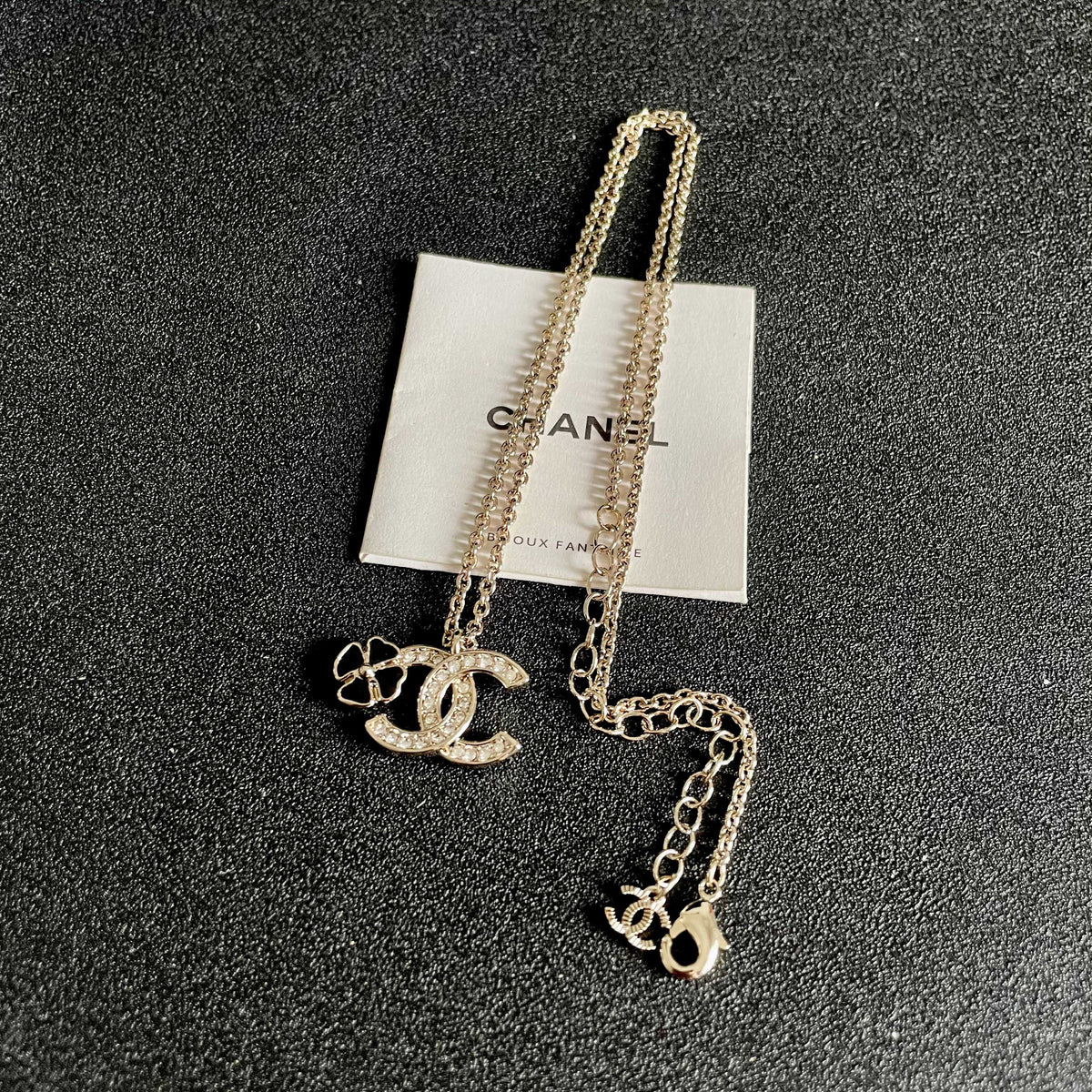 Signature Emblem Pendant Necklace in Polished Metal-Tone – Design 077 detail view