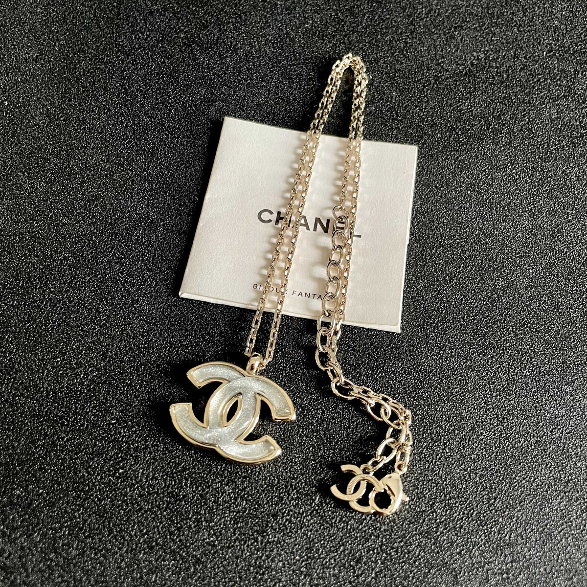 Signature Emblem Pendant Necklace in Polished Metal-Tone – Design 076 detail view