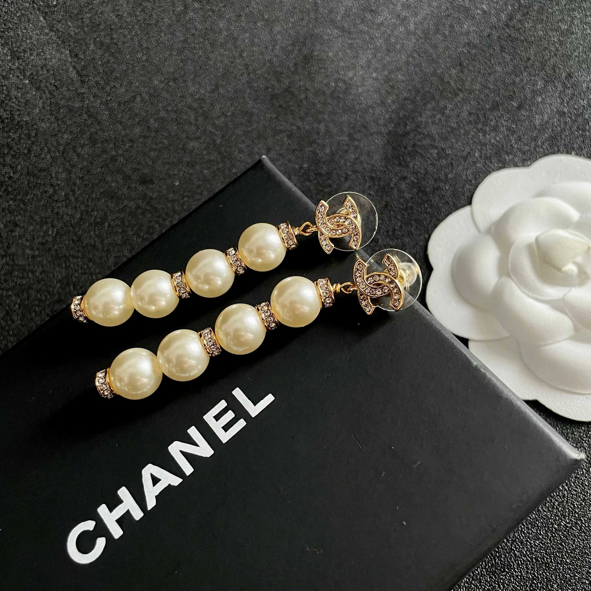 Signature Emblem Stud Earrings in Polished Metal-Tone – Design 075 detail view