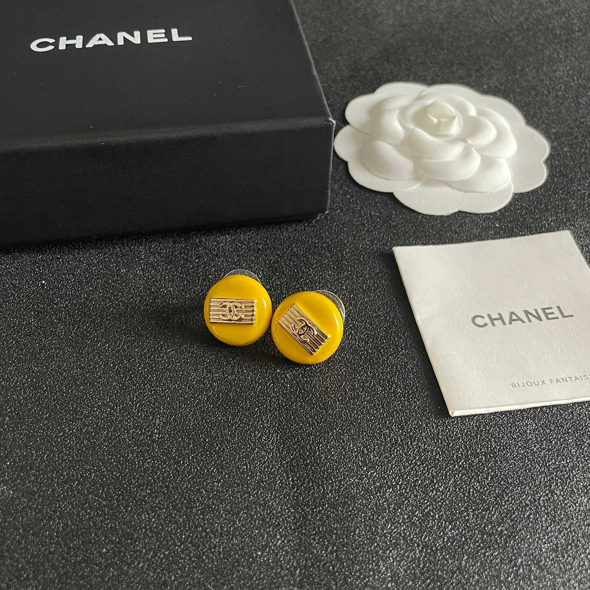 Signature Emblem Stud Earrings in Polished Metal-Tone – Design 071 styled product view