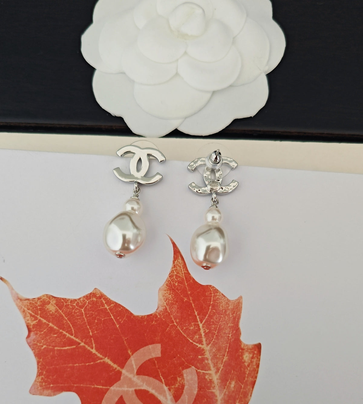 Pearl Pearl-Detail Statement Earrings – Pearl Detail – Design 013 styled product view
