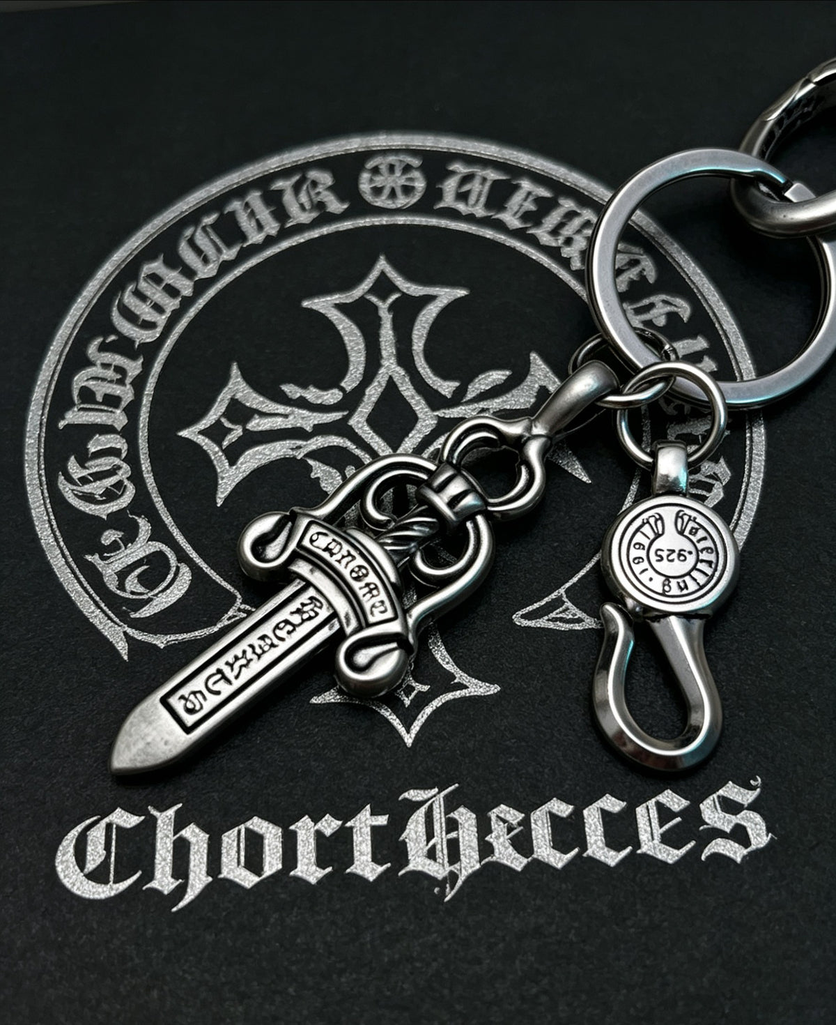 Signature Emblem Jewelry Accessory in Polished Metal-Tone – Design 063 close-up detail