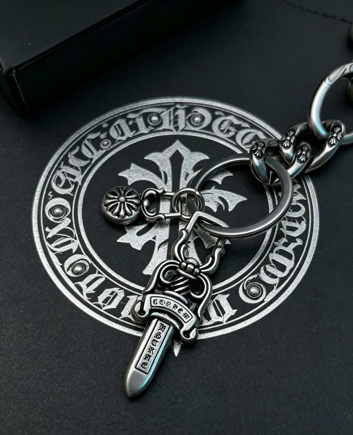 Signature Emblem Jewelry Accessory in Polished Metal-Tone – Design 021 close-up detail