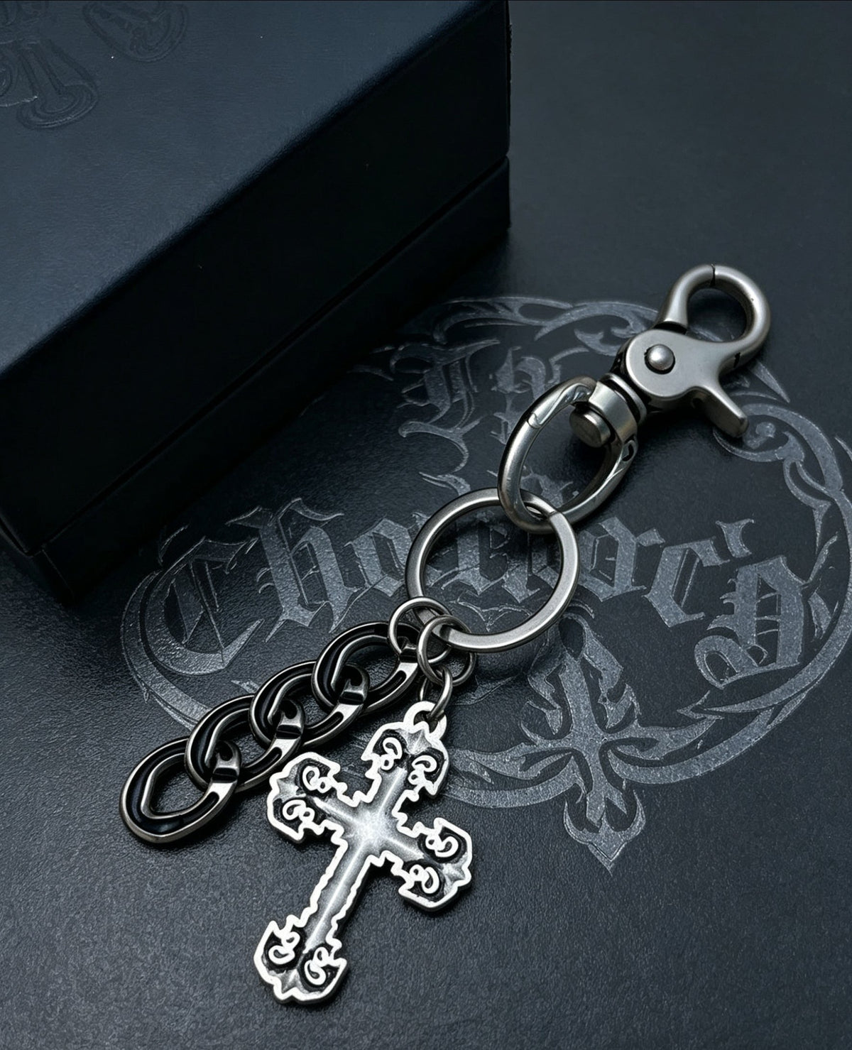 Signature Emblem Pendant in Polished Metal-Tone – Design 002 side detail