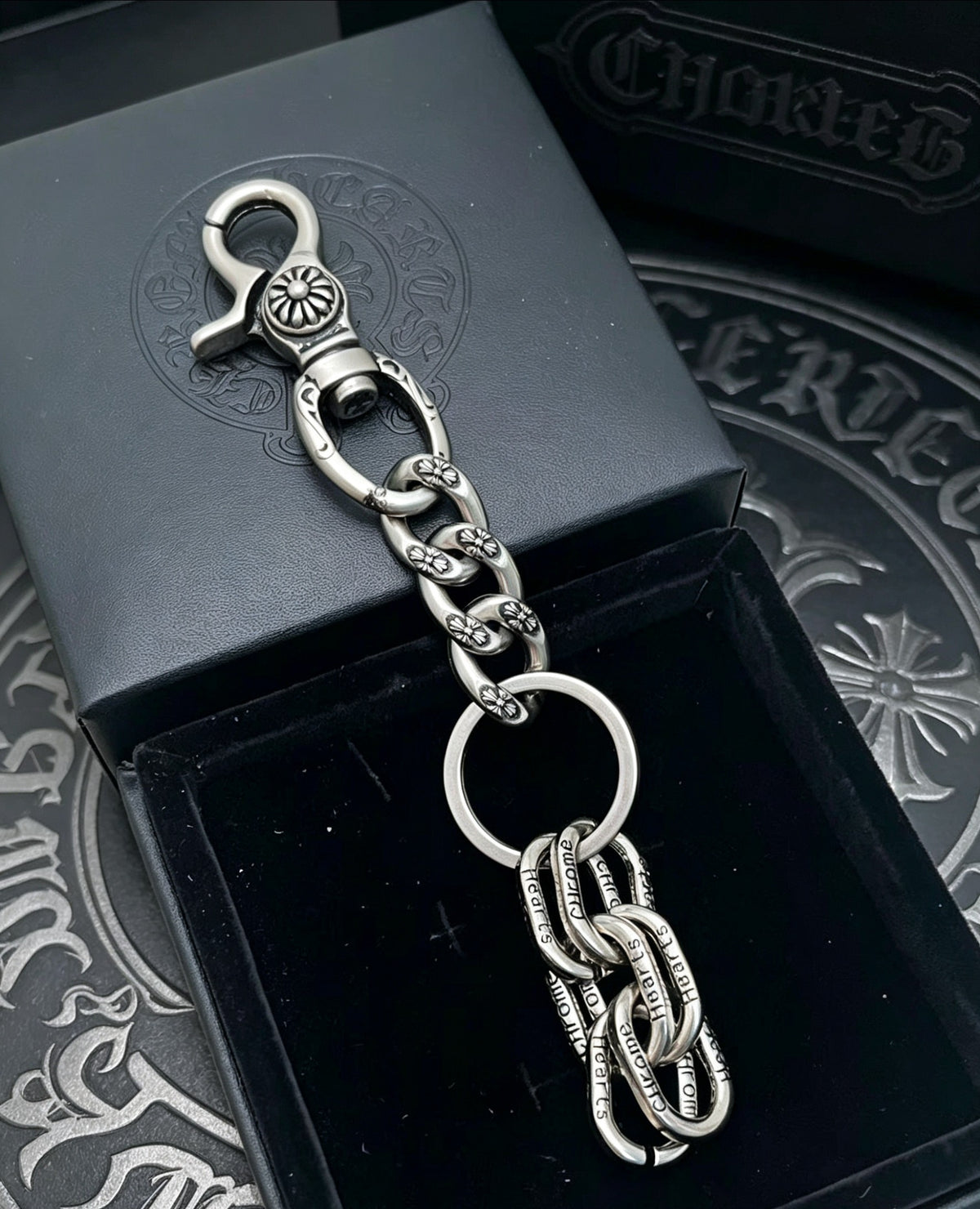 Letter Jewelry Accessory in Polished Metal-Tone – Design 014 front product view