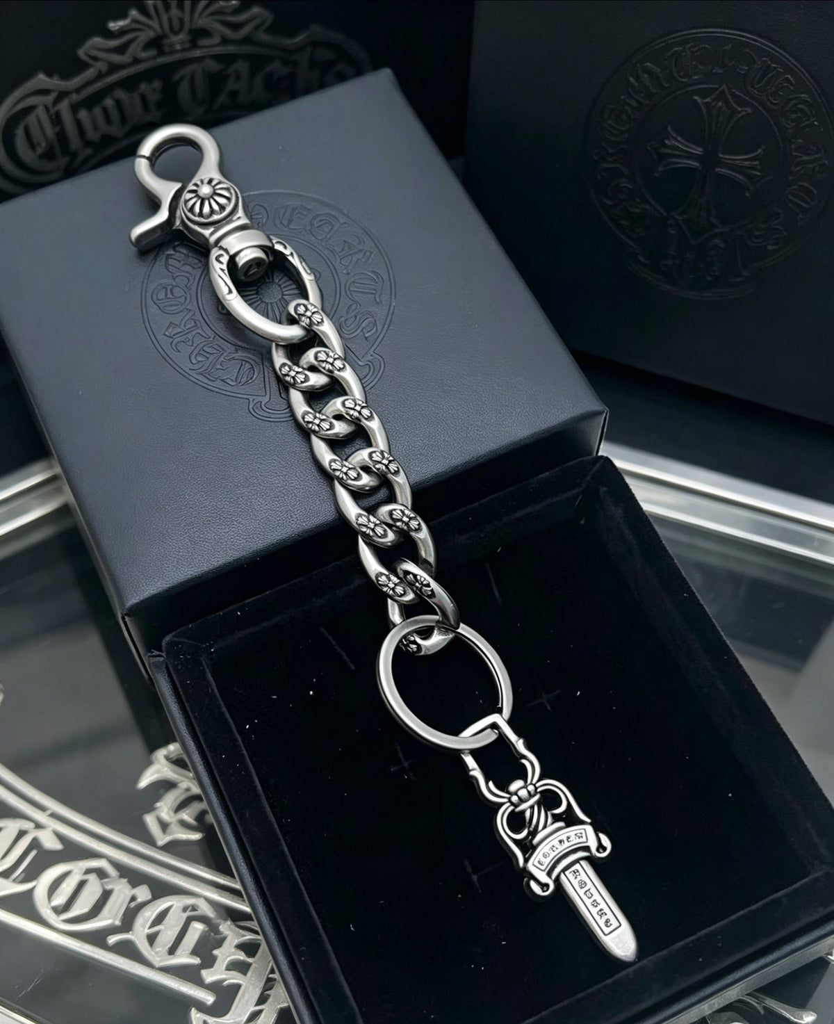 Signature Emblem Jewelry Accessory in Polished Metal-Tone – Design 058 front product view