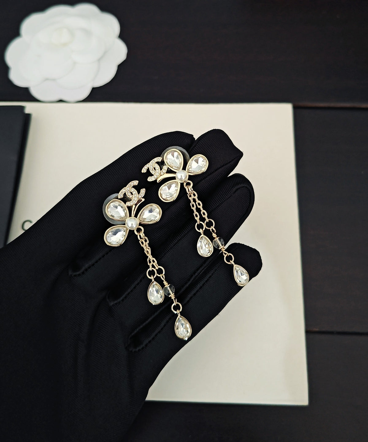Signature Emblem Crystal-Accent Statement Earrings – Design 005 main product view