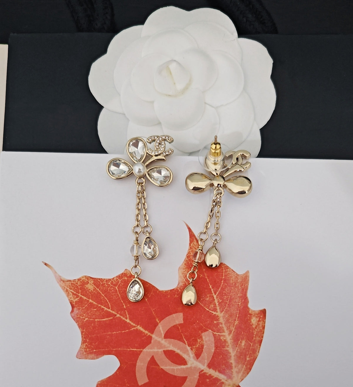 Signature Emblem Crystal-Accent Statement Earrings – Design 005 detail view