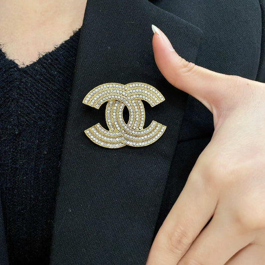 Signature Emblem Brooch in Polished Metal-Tone – Design 052 main product view