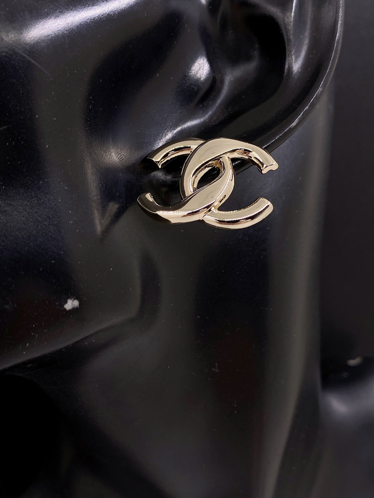 Signature Emblem Stud Earrings in Gold-Tone – Design 033 front product view