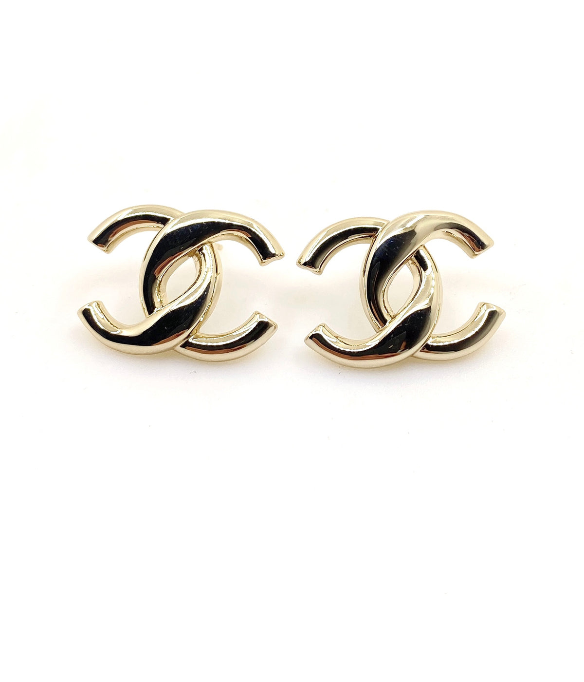 Signature Emblem Stud Earrings in Gold-Tone – Design 033 main product view