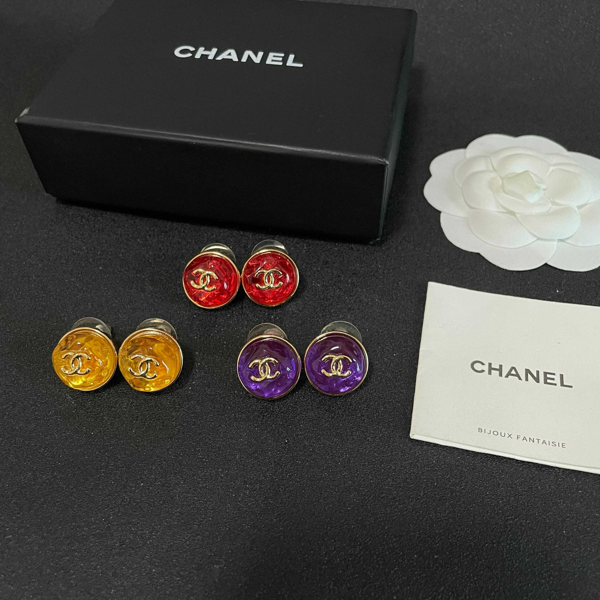 Signature Emblem Stud Earrings in Polished Metal-Tone – Design 098 close-up detail