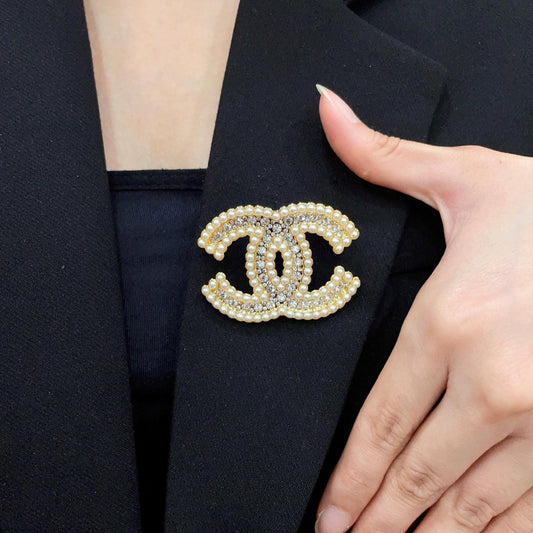 Signature Emblem Brooch in Polished Metal-Tone – Design 050 main product view