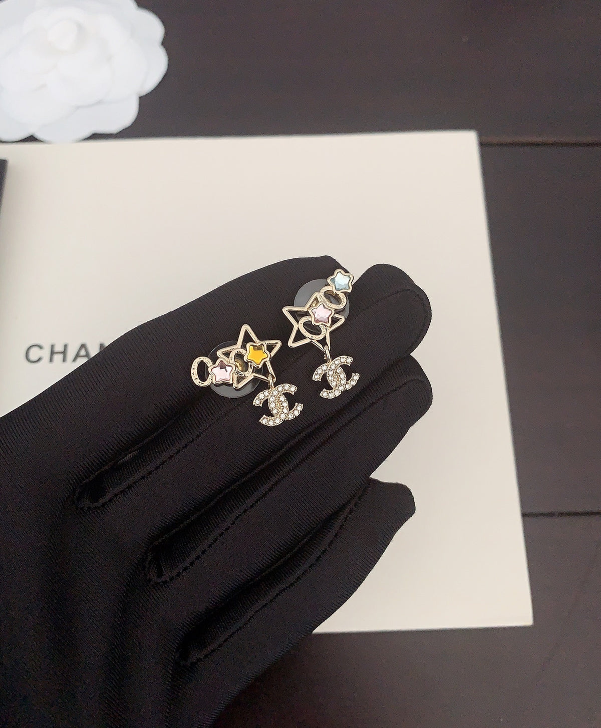 Signature Emblem Crystal-Accent Statement Earrings – Design 013 main product view