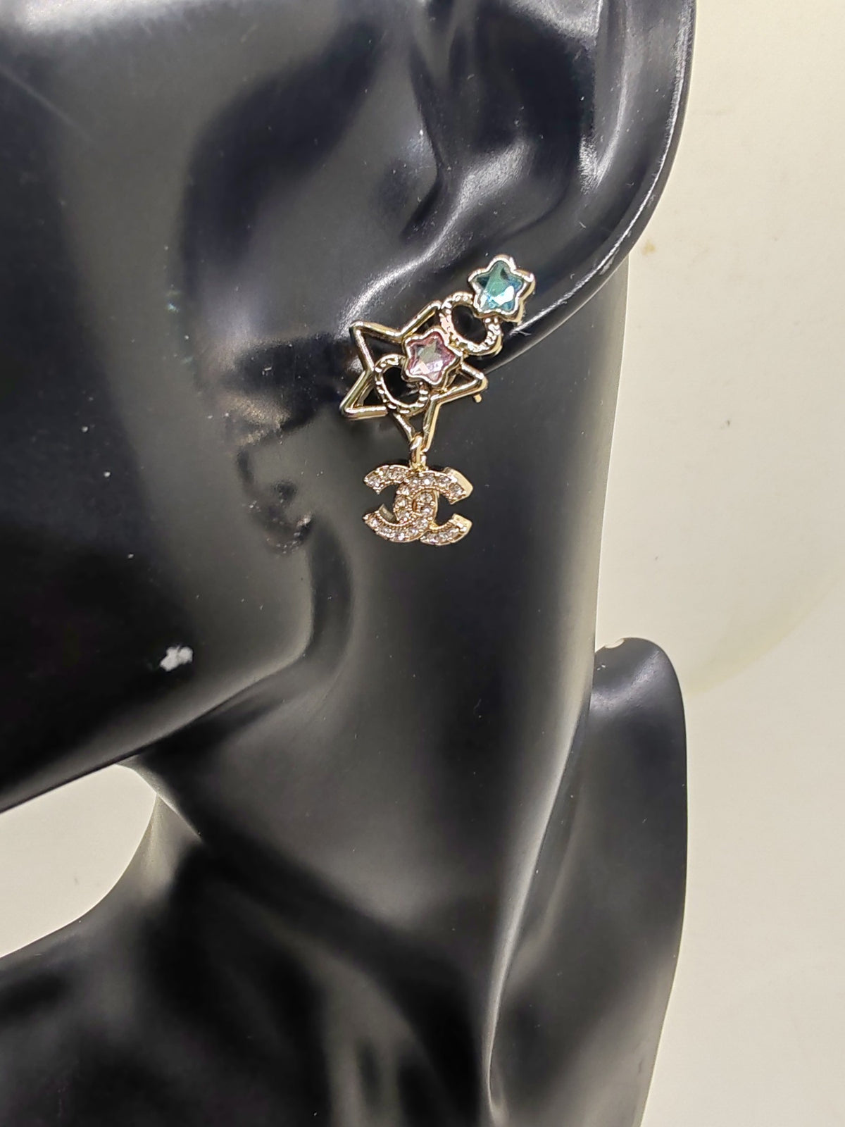 Signature Emblem Crystal-Accent Statement Earrings – Design 013 front product view
