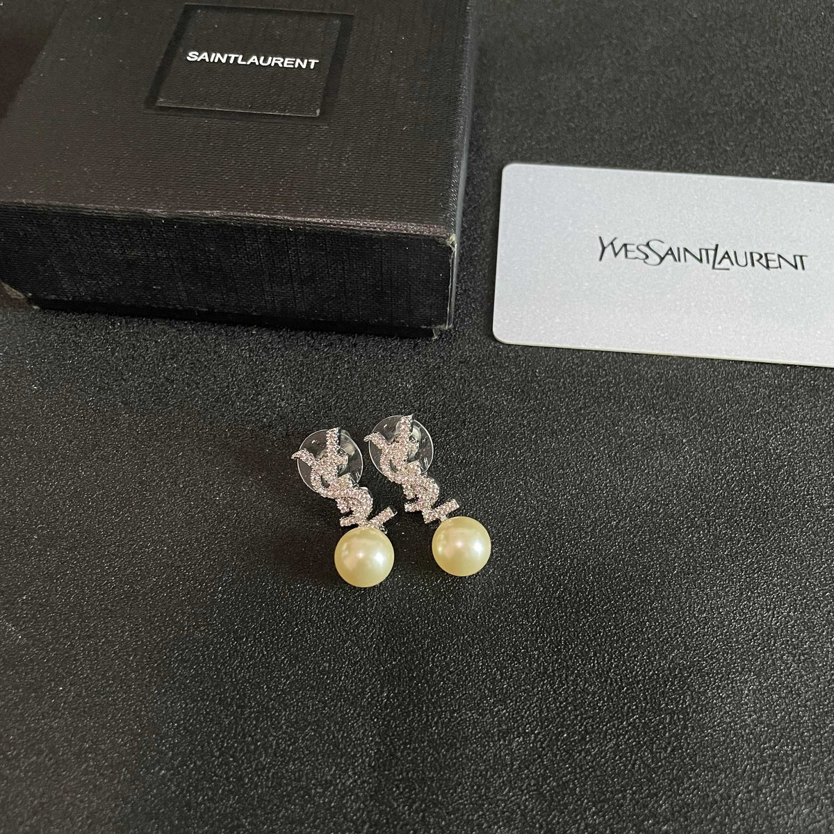 Signature Emblem Stud Earrings in Silver-Tone – Design 029 close-up detail