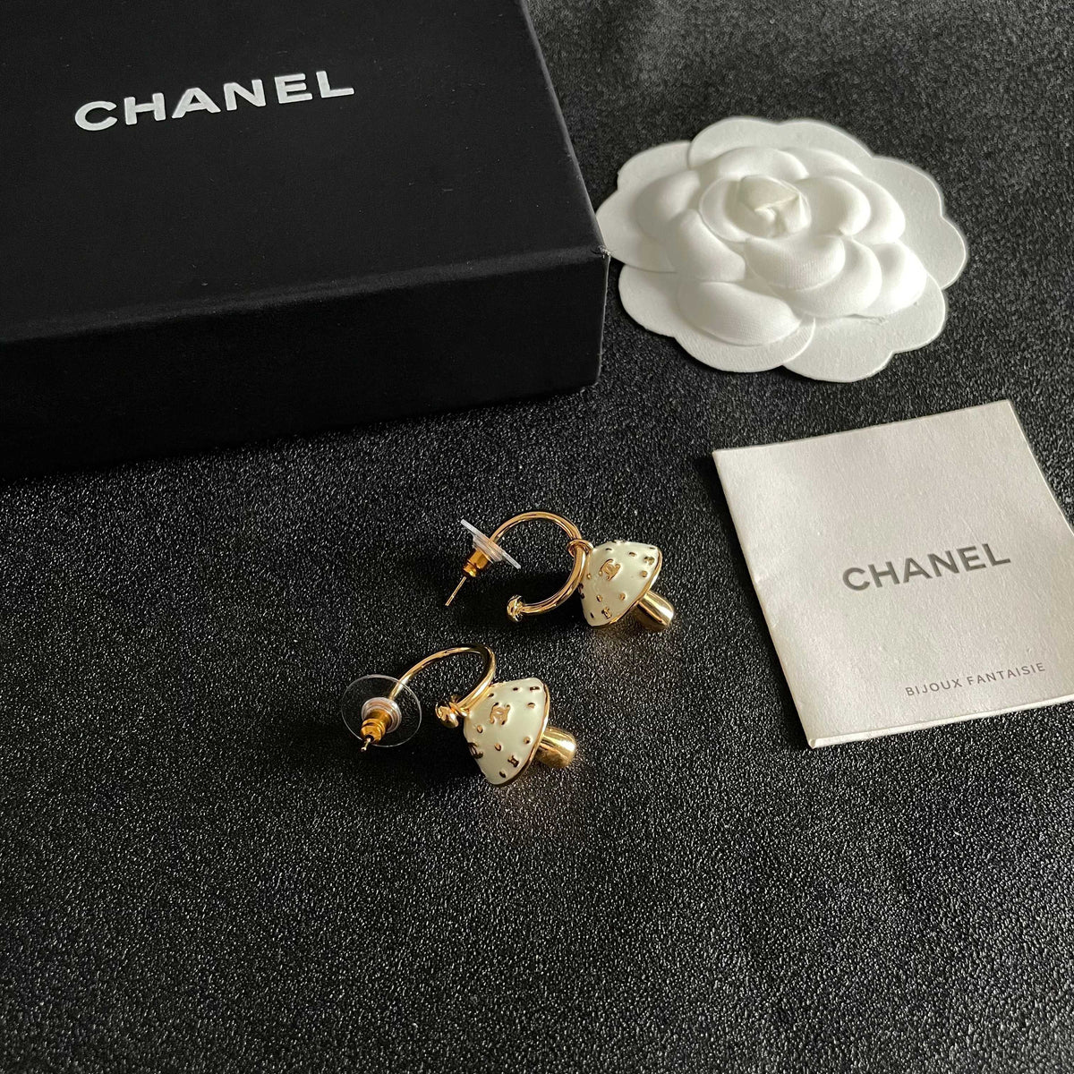 Signature Emblem Stud Earrings in Polished Metal-Tone – Design 117 styled product view