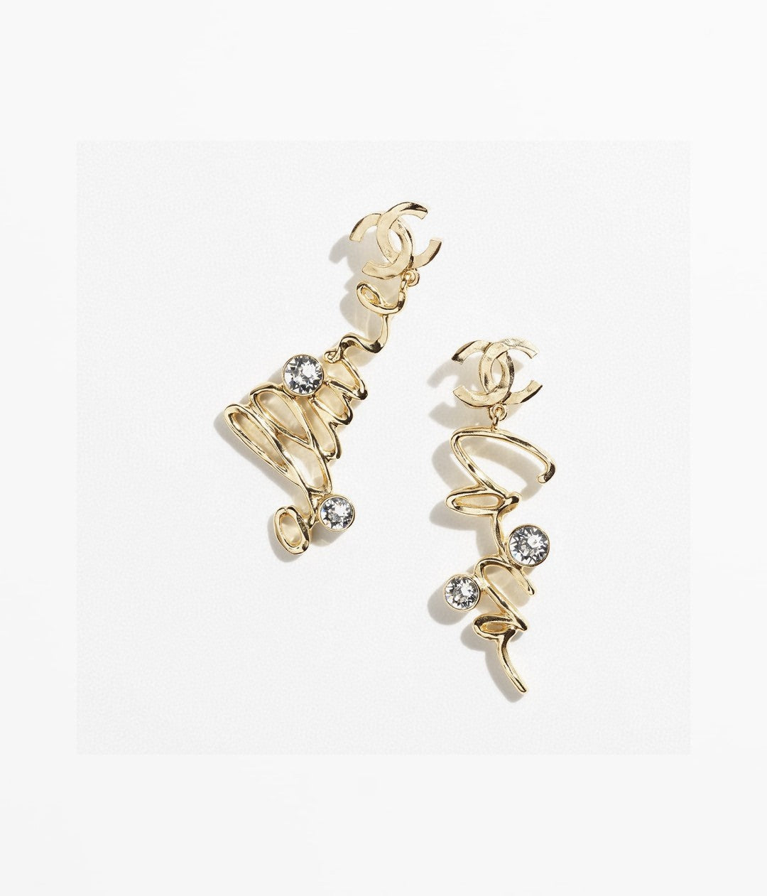 Double-C Emblem Statement Earrings in Polished Metal-Tone – Design 070 main product view