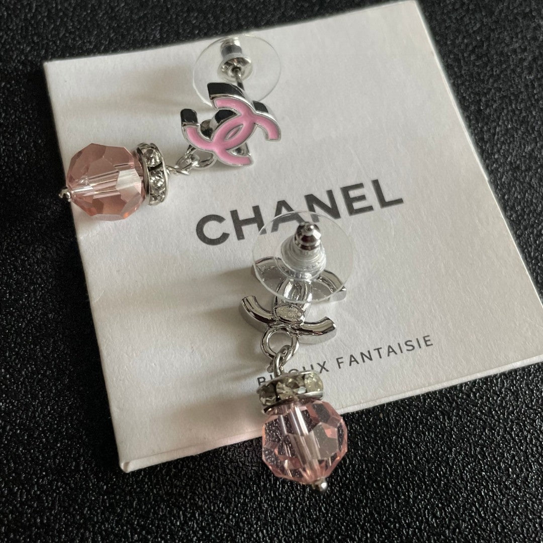 Double-C Emblem Statement Earrings in Polished Metal-Tone – Design 066 main product view