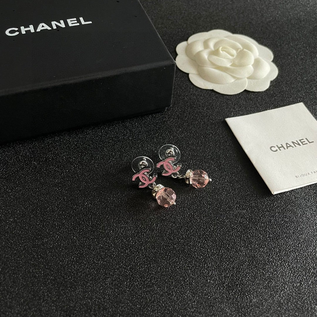 Double-C Emblem Statement Earrings in Polished Metal-Tone – Design 066 styled product view