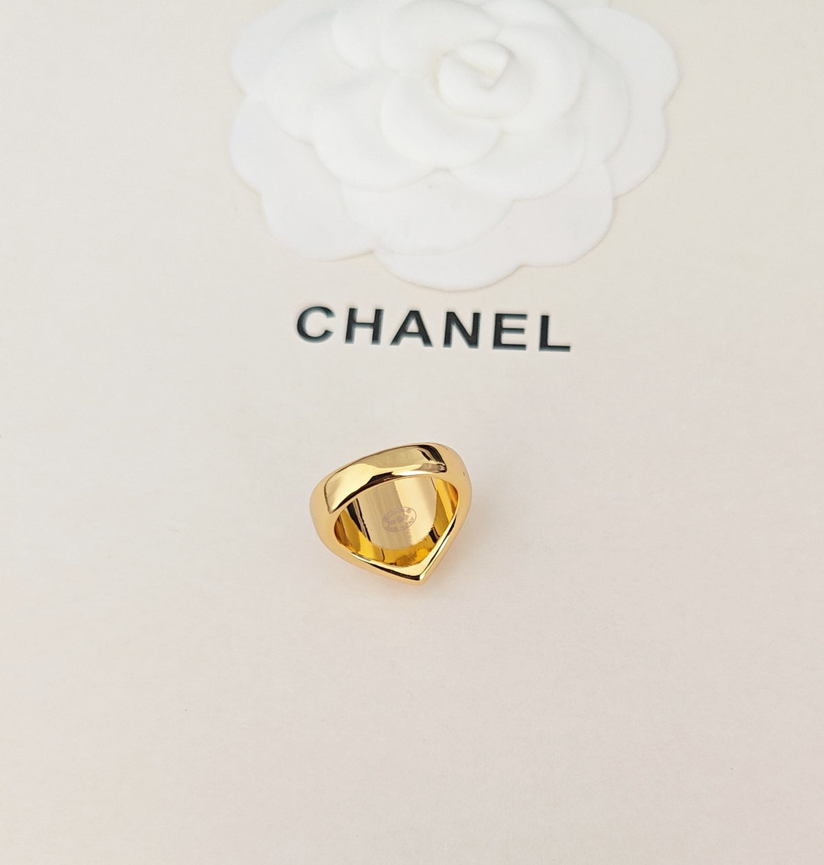 Heart Statement Ring in Gold-Tone side detail