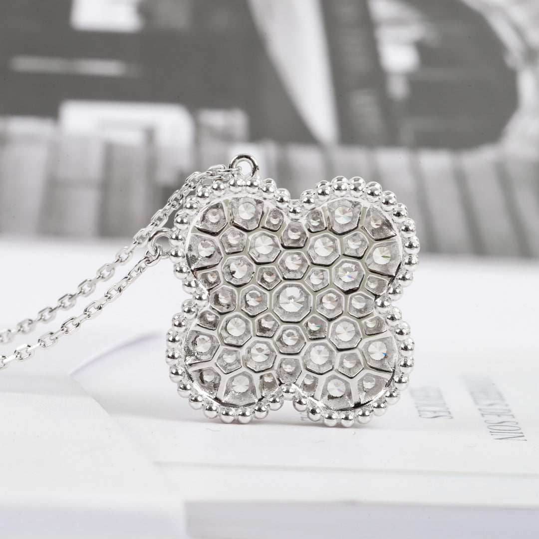 Shell Crystal-Accent Pendant Necklace front product view