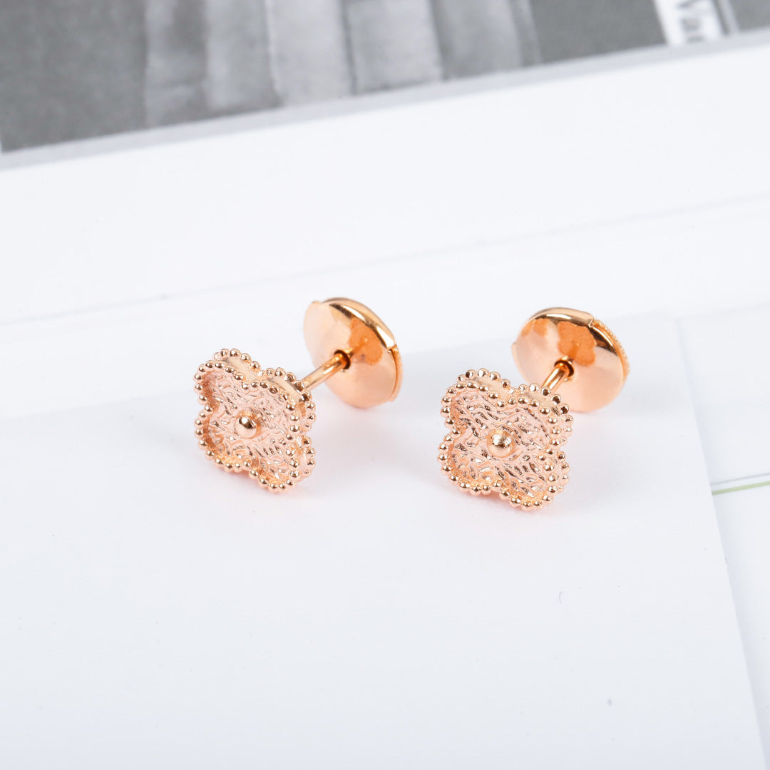 Clover Crystal-Accent Stud Earrings side detail