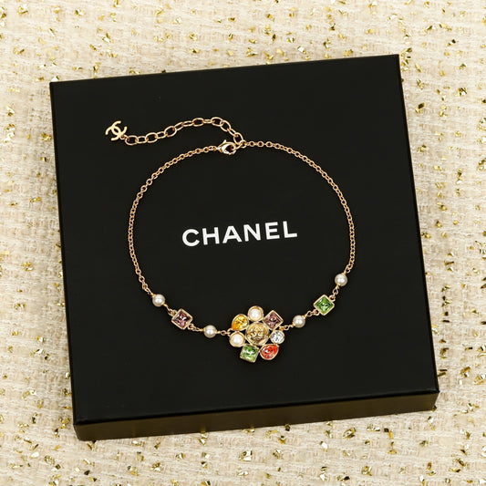 Double-C Emblem Crystal-Accent Pendant Necklace – Design 007 main product view