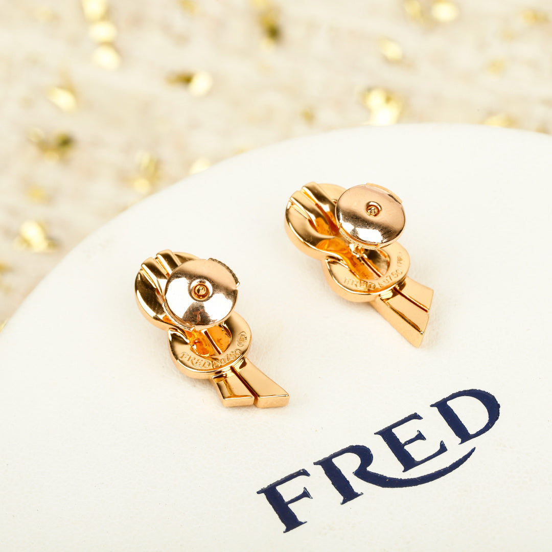 Signature Emblem Crystal-Accent Stud Earrings – Design 019 side detail