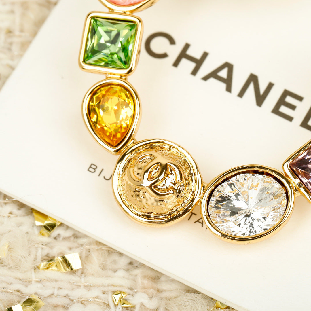 Double-C Emblem Crystal-Accent Statement Earrings – Design 032 styled product view