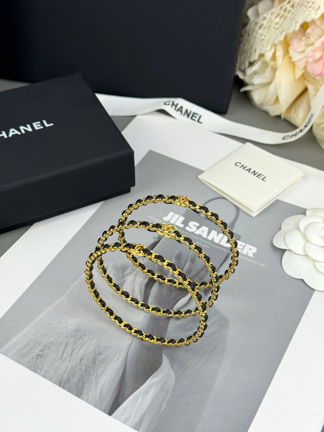 Signature Emblem Bangle in Black-Tone main product view