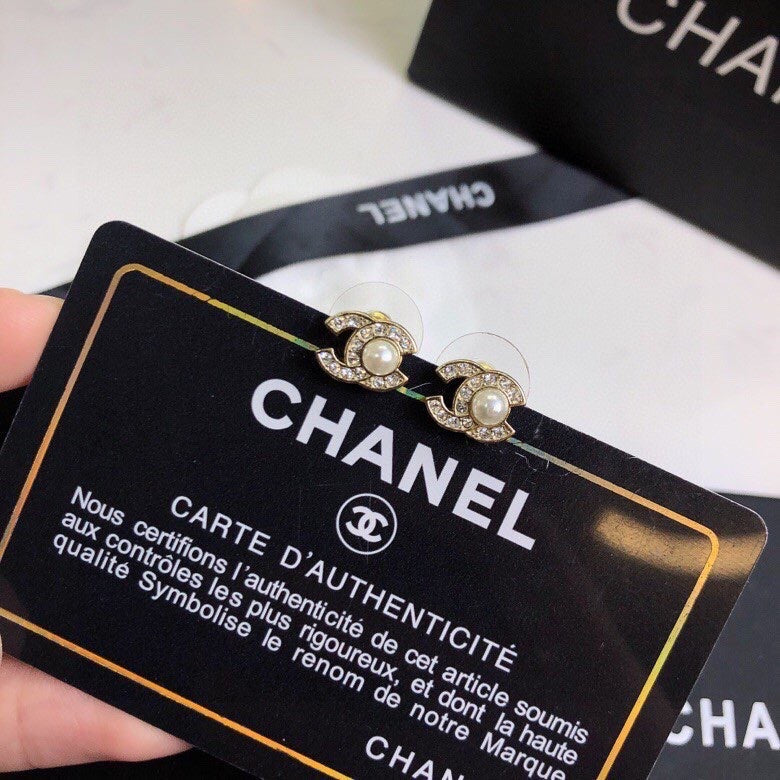 Signature Emblem Crystal-Accent Stud Earrings – Design 028 styled product view