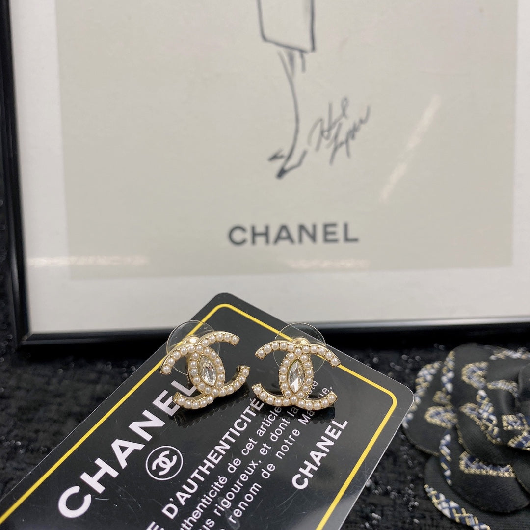 Signature Emblem Stud Earrings in Polished Metal-Tone – Design 092 detail view