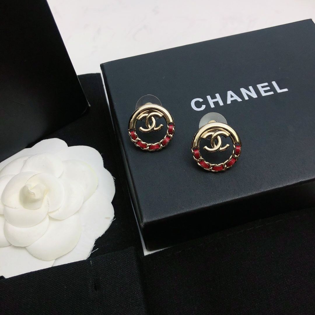 Signature Emblem Statement Earrings in Gold-Tone – Design 016 main product view