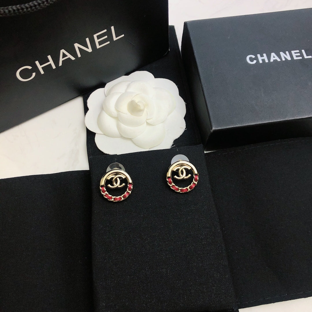Signature Emblem Statement Earrings in Gold-Tone – Design 016 detail view