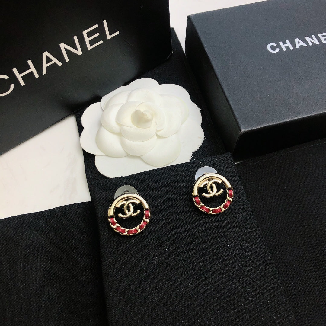 Signature Emblem Statement Earrings in Gold-Tone – Design 016 front product view