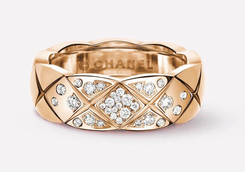 Signature Emblem Statement Ring in Polished Metal-Tone – White Detail main product view