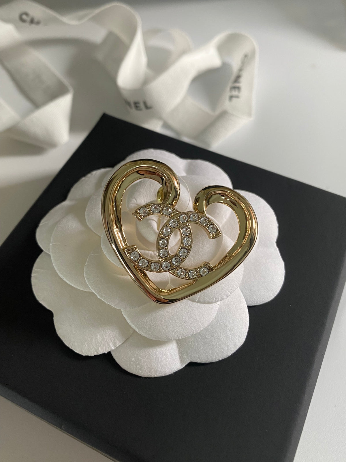 Heart Crystal-Accent Statement Earrings – Heart Detail – Design 004 styled product view