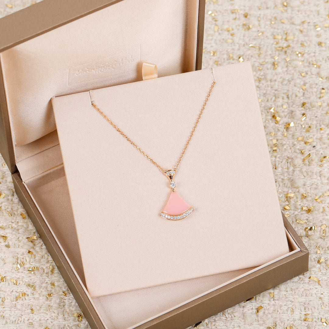 Geometric Emblem Pendant Necklace in Polished Metal-Tone – Design 012 front product view