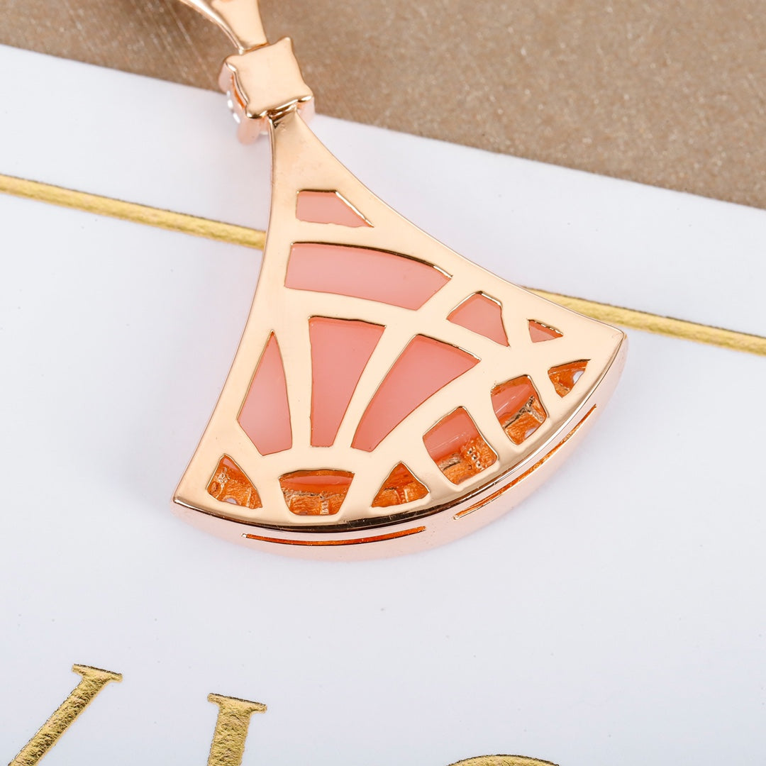 Geometric Emblem Pendant Necklace in Polished Metal-Tone – Design 012 close-up detail