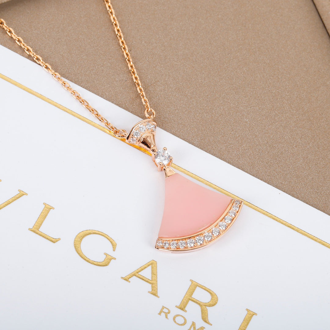 Geometric Emblem Pendant Necklace in Polished Metal-Tone – Design 012 detail view
