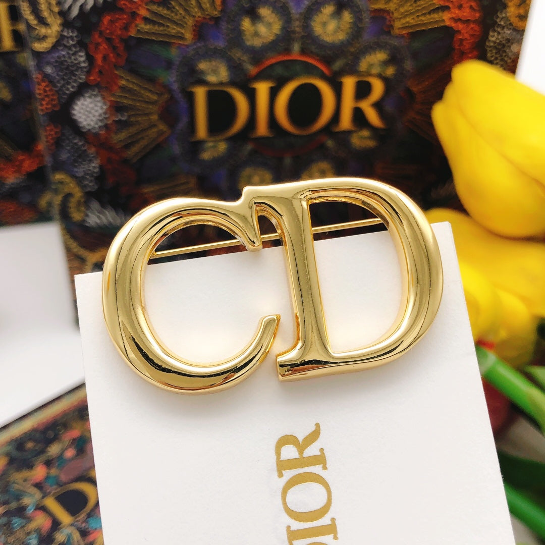 Letter Brooch in Gold-Tone – Design 003 main product view
