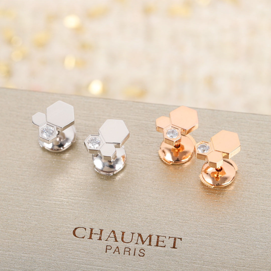 Signature Emblem Crystal-Accent Stud Earrings – Design 027 front product view