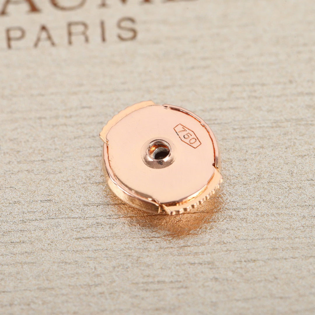 Signature Emblem Crystal-Accent Stud Earrings – Design 027 front product view