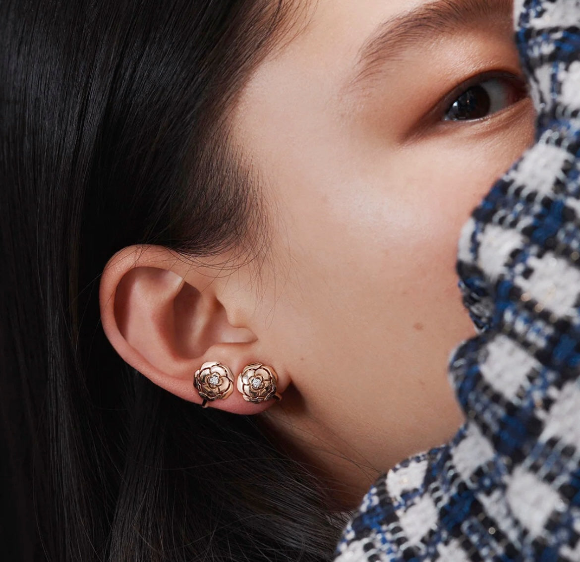 Camellia Jewelry Accessory in Polished Metal-Tone – Camellia Detail – Design 002 main product view